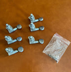 Set of 6-In-Line Tuning Machines - Satin Chrome  Brushed Silver Finish