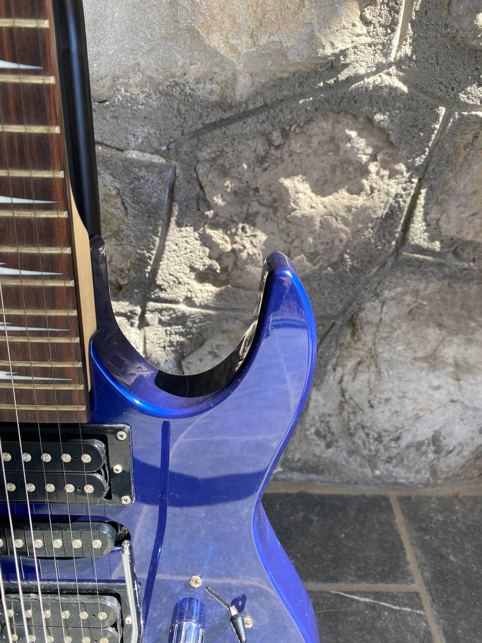 Ibanez Gio Electric Guitar - Metallic Blue - HSH Configuration - Shark Tooth Inlays