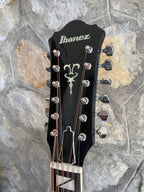 Vintage Ibanez F302BK 12-String Acoustic Guitar (Black) — Made in Japan, Butterfly Pickguard, Original Hard Case + Video Demo