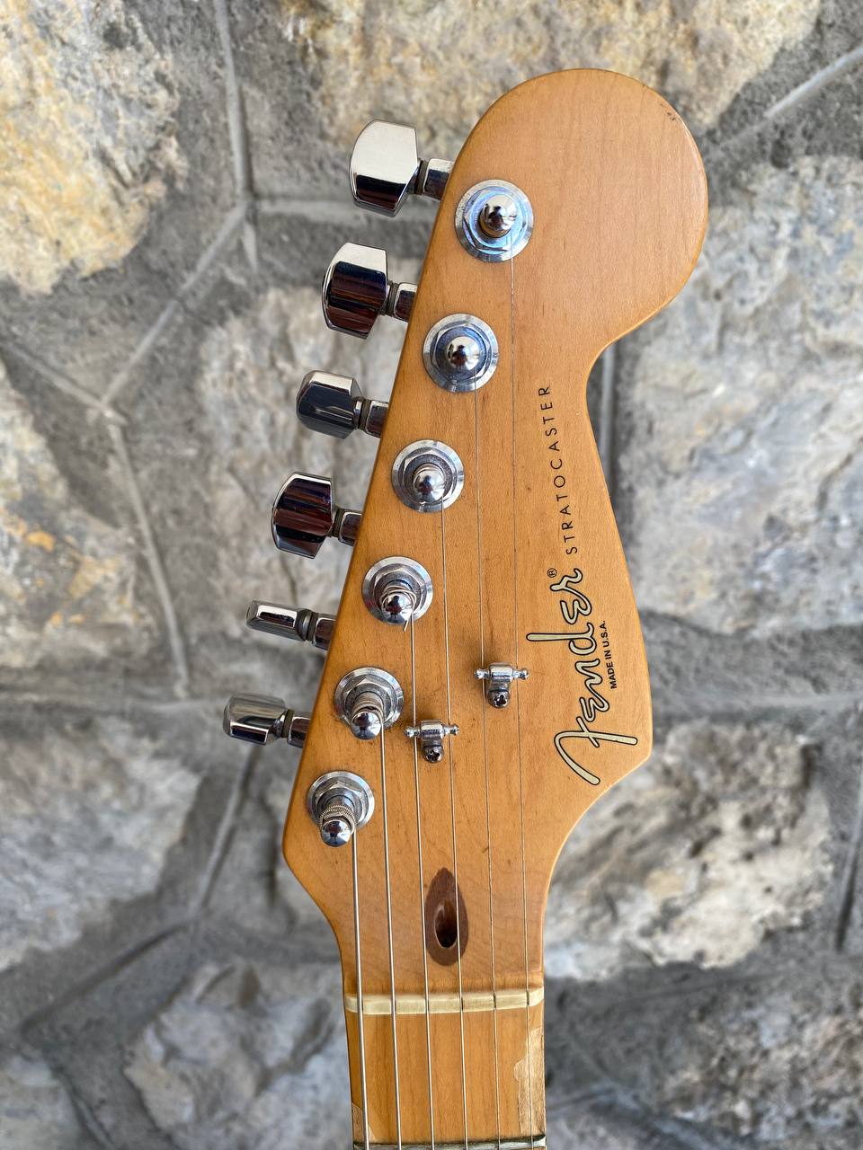 1997 Fender American Standard Stratocaster - Black Maple Neck - w/ Original Red Logo Case & Fender Card — image 7