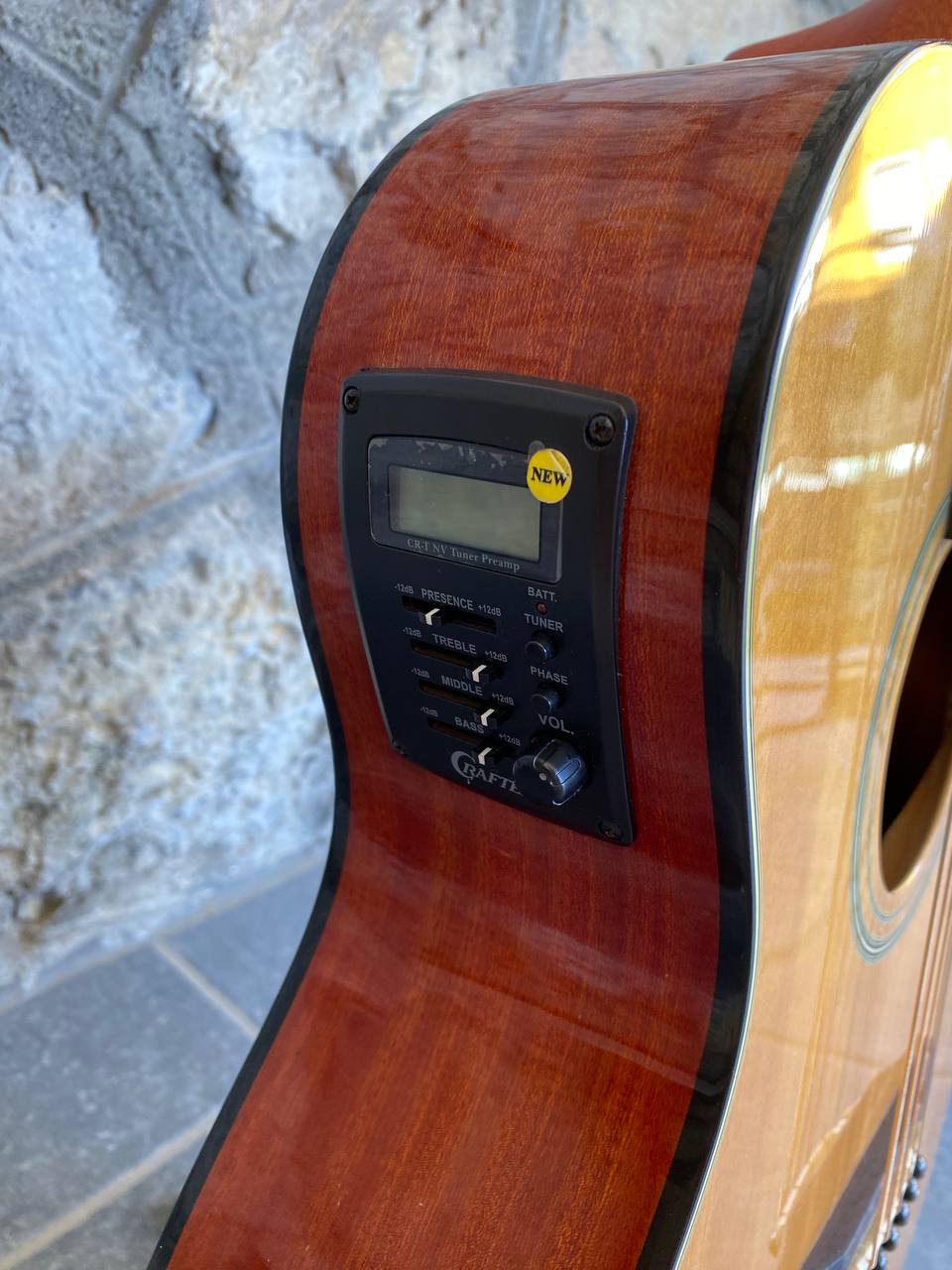 Crafter HTC 24EQ Natural — Acoustic-Electric Guitar, Solid Top, CRT-NV Preamp, Good Condition + Video Demo