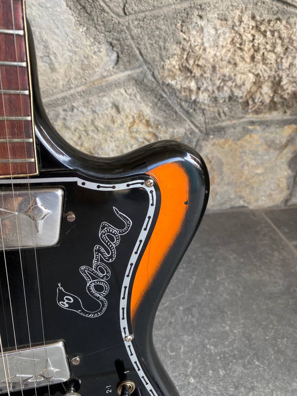 Vintage 1960s Wandrè Cobra Electric Guitar - Made in Italy by Antonio Pioli, Rare Original with Screenprinted Pickguard + Video Demo
