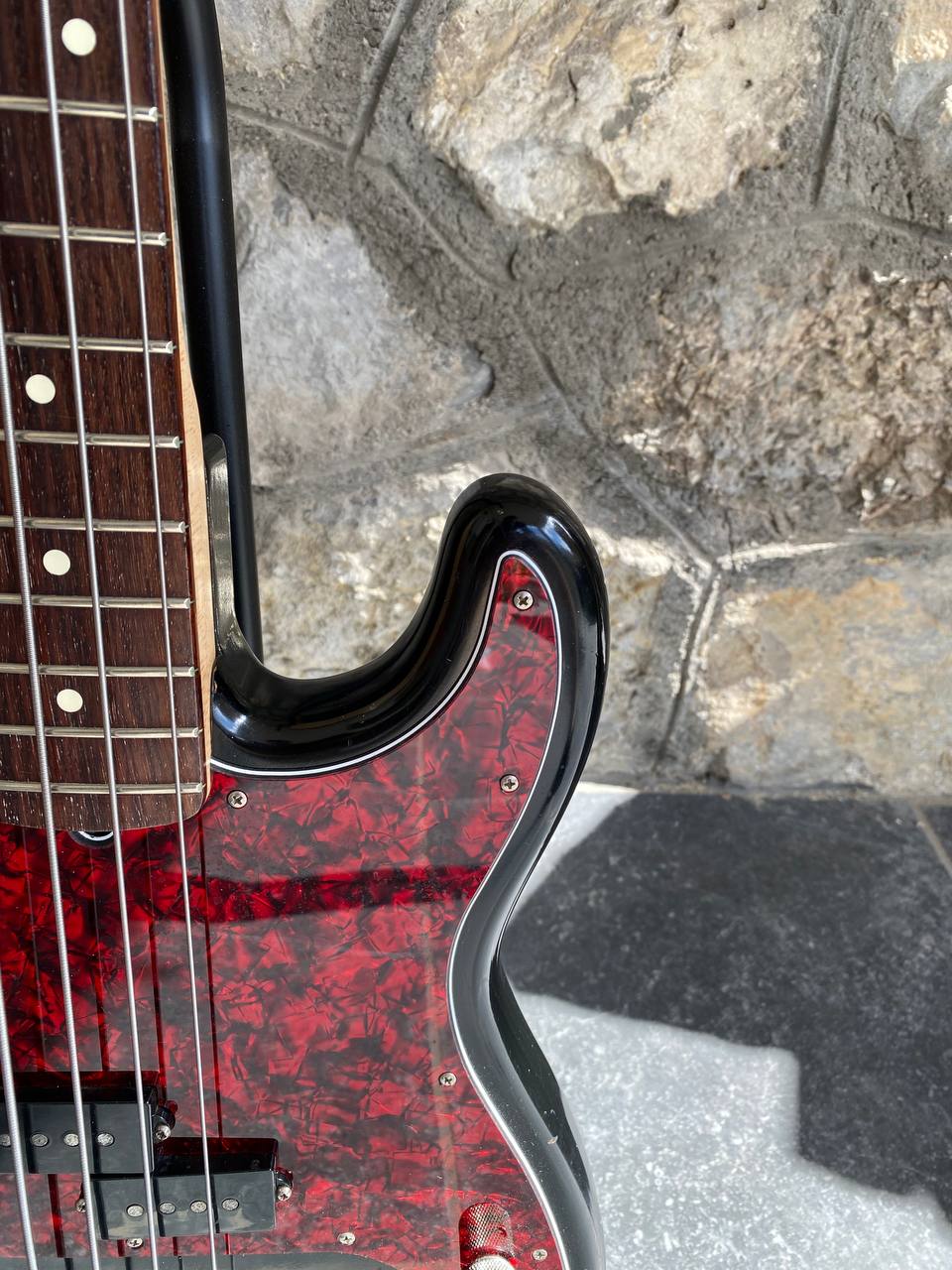 2009 Fender Highway One Precision Bass - Black Nitrocellulose Finish w/ Tortoise & Original White Pickguards — image 3