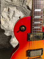 Stagg Les Paul Electric Guitar — Orange Burst, Flame Top, Gold Hardware, Phoenix Headstock Inlay, Set-Neck + Video Demo