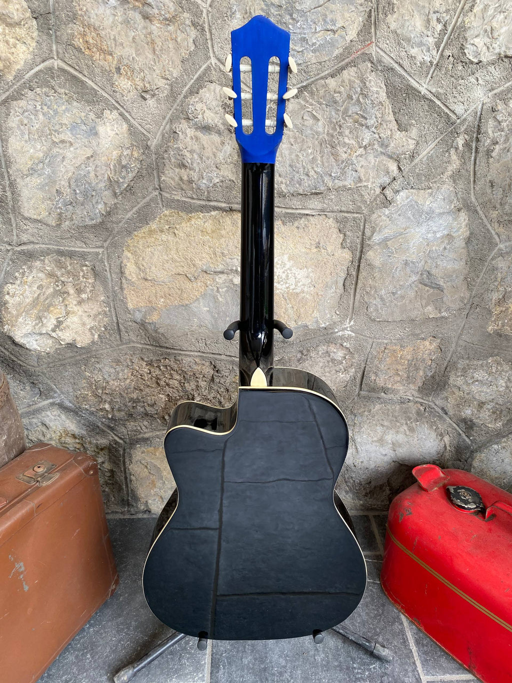 Custom Hand-Painted Classical Guitar – “Sonic” Design, Cutaway Model with 3-Band Preamp