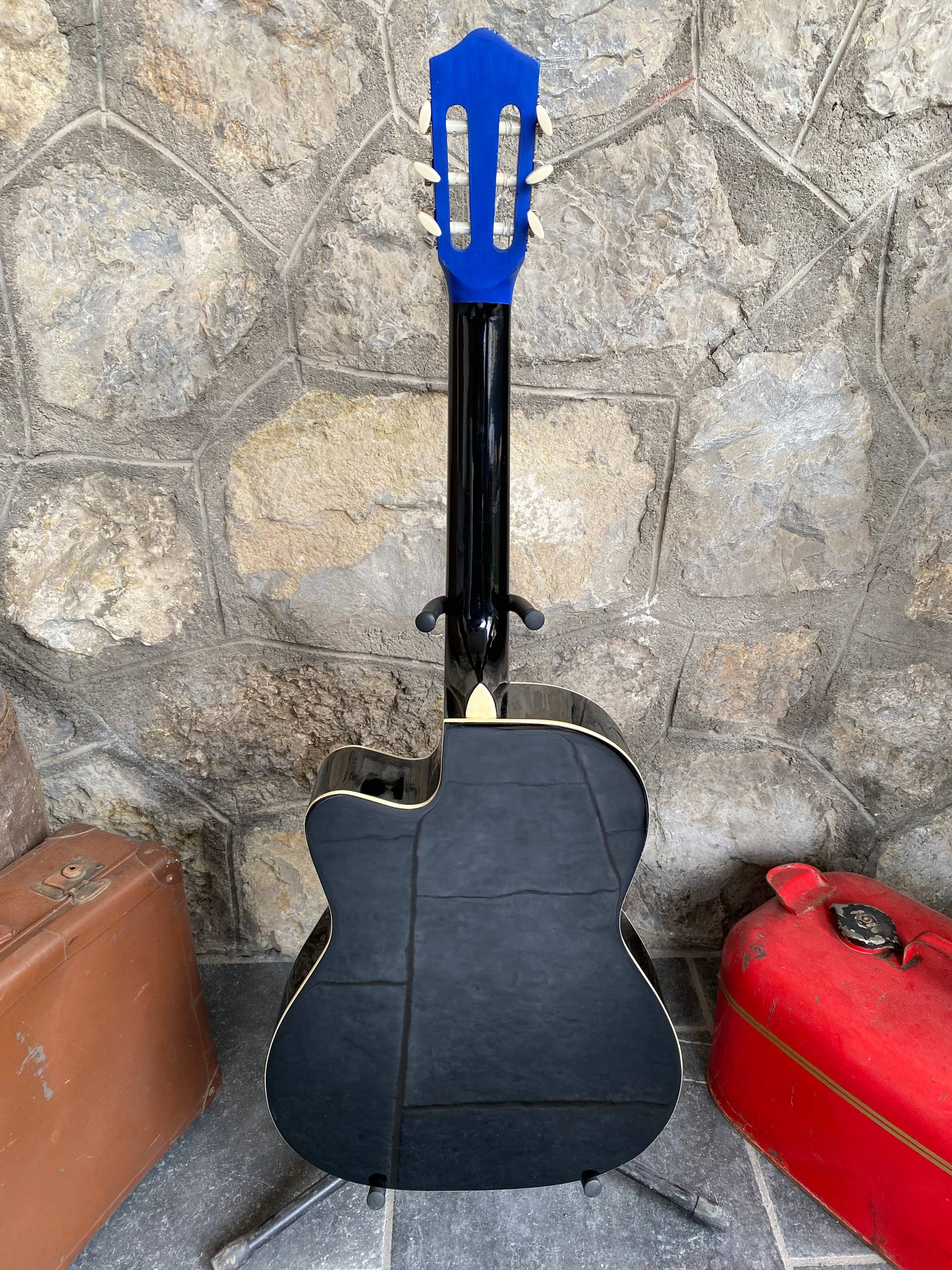 Custom Hand-Painted Classical Guitar – “Sonic” Design, Cutaway Model with 3-Band Preamp