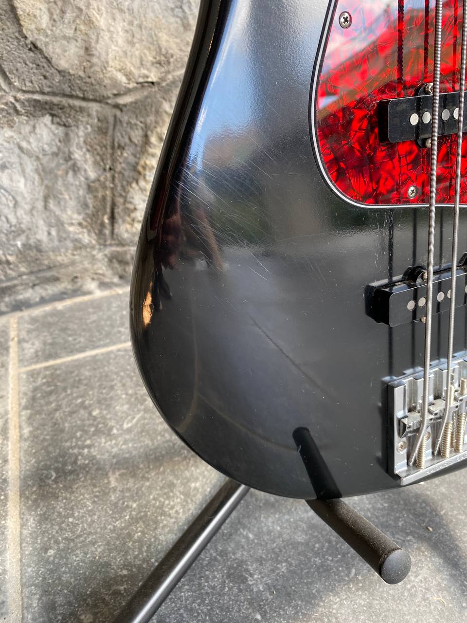 2007 Fender Highway One Jazz Bass - Black Nitrocellulose Finish w Tortoise & Original White Pickguards — image 5