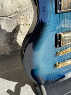 Parkson’s Professional 24-Fret Electric Guitar (Made in Korea) — Blueburst Flame Top, Gold Hardware + Video Demo