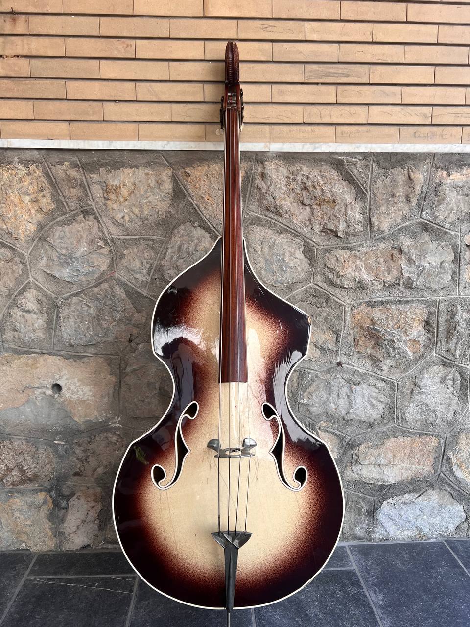 July 1960 Wandre Framez Naika Brownburst Upright Double Bass 3/4 Made in Italy