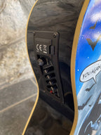 Hand-Painted Acoustic-Electric Classical Guitar "Batman & Joker" by Roberta Perrotta