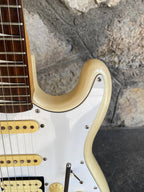 Vintage 1980s Epiphone by Gibson S-400 Superstrat — Pearl Cream Finish, HSS, Rosewood Fretboard, Modified Floyd Rose Tremolo
