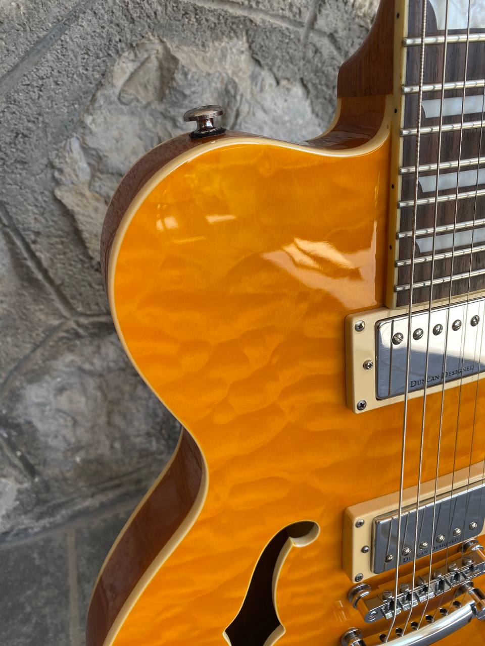 Greg Bennett Royal RL3 - Orange Quilted Maple Top, Mahogany Body & Neck, Excellent Condition + Video Demo