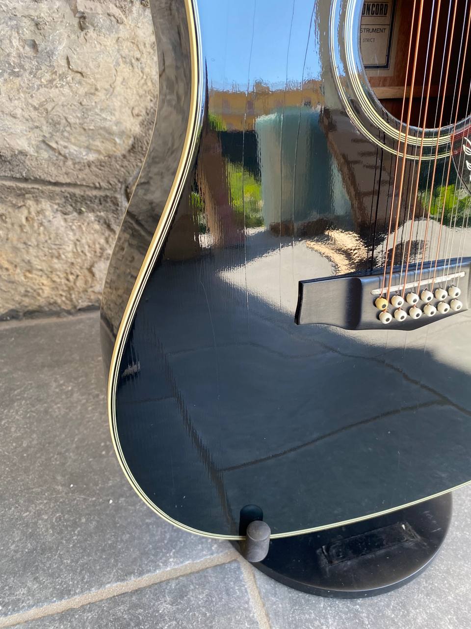 Vintage Ibanez F302BK 12-String Acoustic Guitar (Black) — Made in Japan, Butterfly Pickguard, Original Hard Case + Video Demo