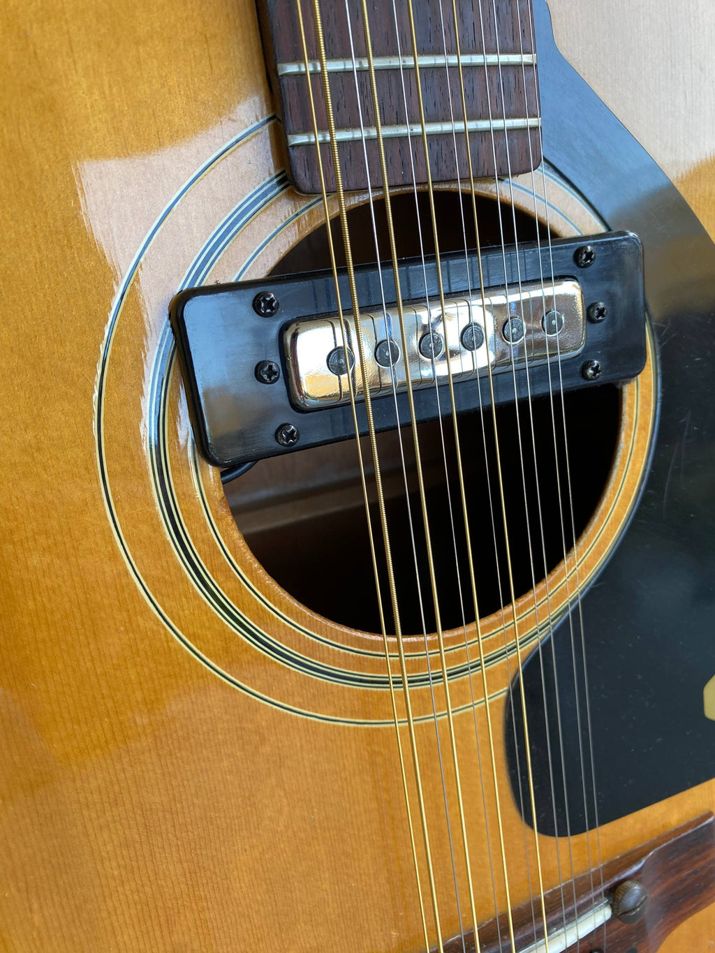 Vintage Aria 12-String Acoustic Guitar with Pickup – Model 6714 – Made in Japan