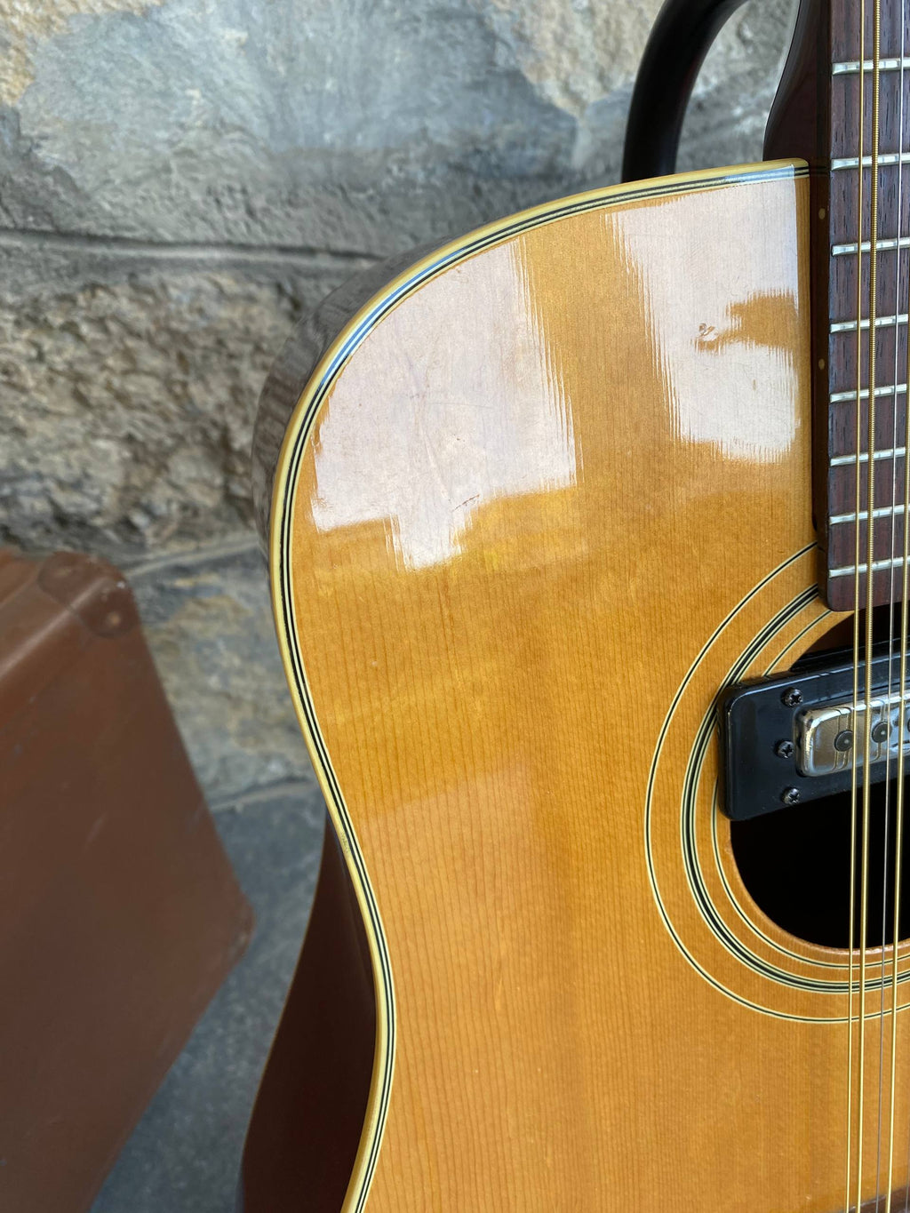Vintage Aria 12-String Acoustic Guitar with Pickup – Model 6714 – Made in Japan