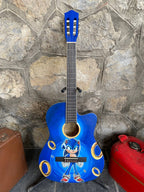 Custom Hand-Painted Classical Guitar – “Sonic” Design, Cutaway Model with 3-Band Preamp