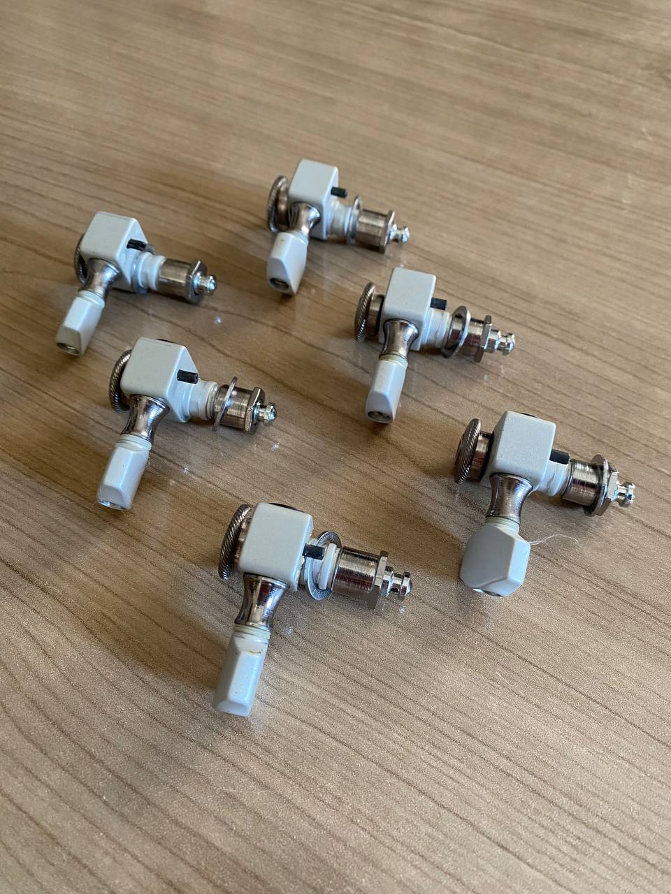 Vintage 1980s Sperzel Trim-Lok Locking Tuners (Set of 6) — 6-in-Line, Satin Gray Finish
