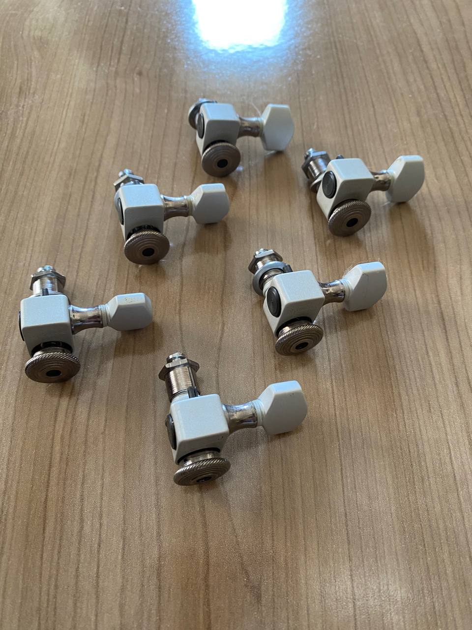 Vintage 1980s Sperzel Trim-Lok Locking Tuners (Set of 6) — 6-in-Line, Satin Gray Finish