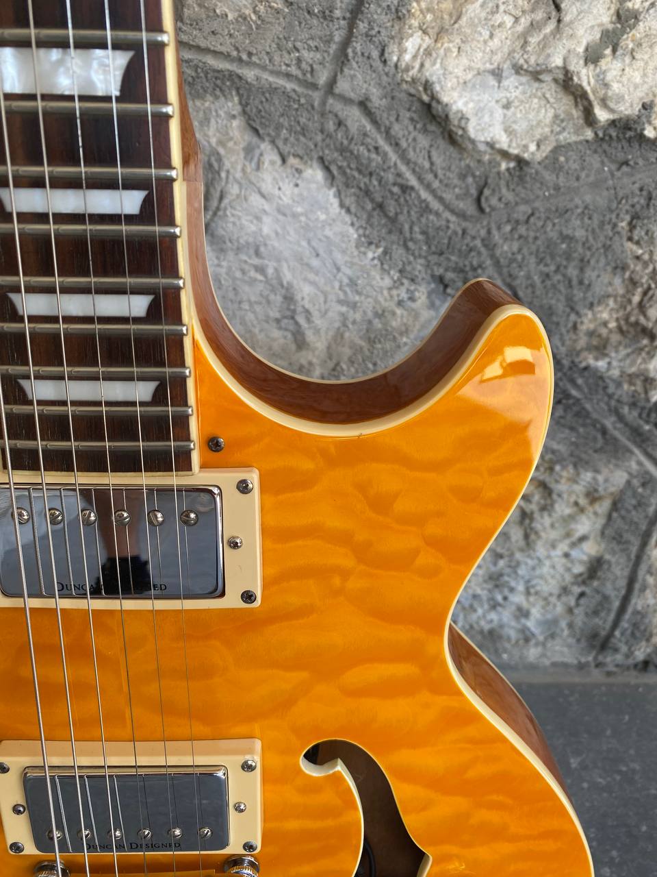 Greg Bennett Royal RL3 - Orange Quilted Maple Top, Mahogany Body & Neck, Excellent Condition + Video Demo