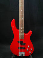 Vision JB8 Jazz Bass Starter Kit - Sosft case Jack and 35W Amplifer - Red - NEW