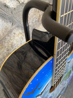 Hand-Painted Acoustic-Electric Classical Guitar "Batman & Joker" by Roberta Perrotta