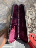 VGV Made in Italy Teardrop Hardshell Case - Luxury Purple Velvet Interior with Keys - Black