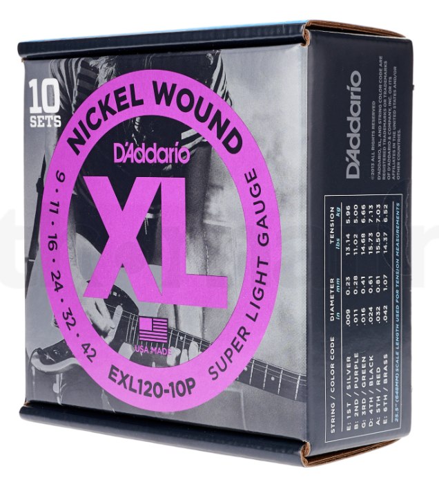 10x  10 SETS PACK DAddario EXL120-10P Electric 009-042