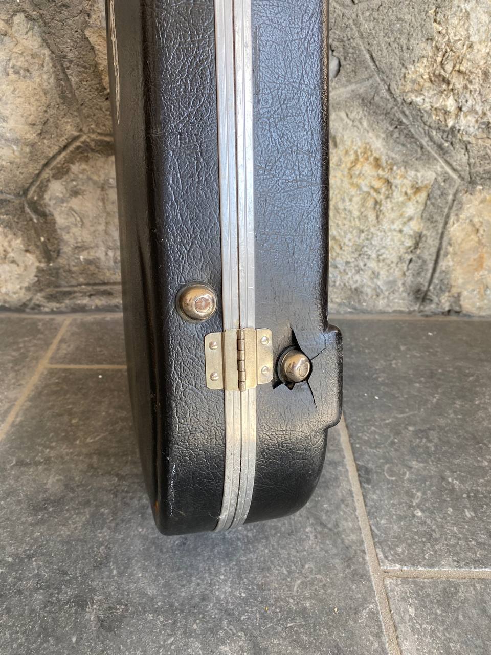 Vintage 1990s Fender American Standard Stratocaster Molded Hardshell Case — Red Logo, Black Interior