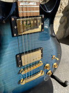Parkson’s Professional 24-Fret Electric Guitar (Made in Korea) — Blueburst Flame Top, Gold Hardware + Video Demo