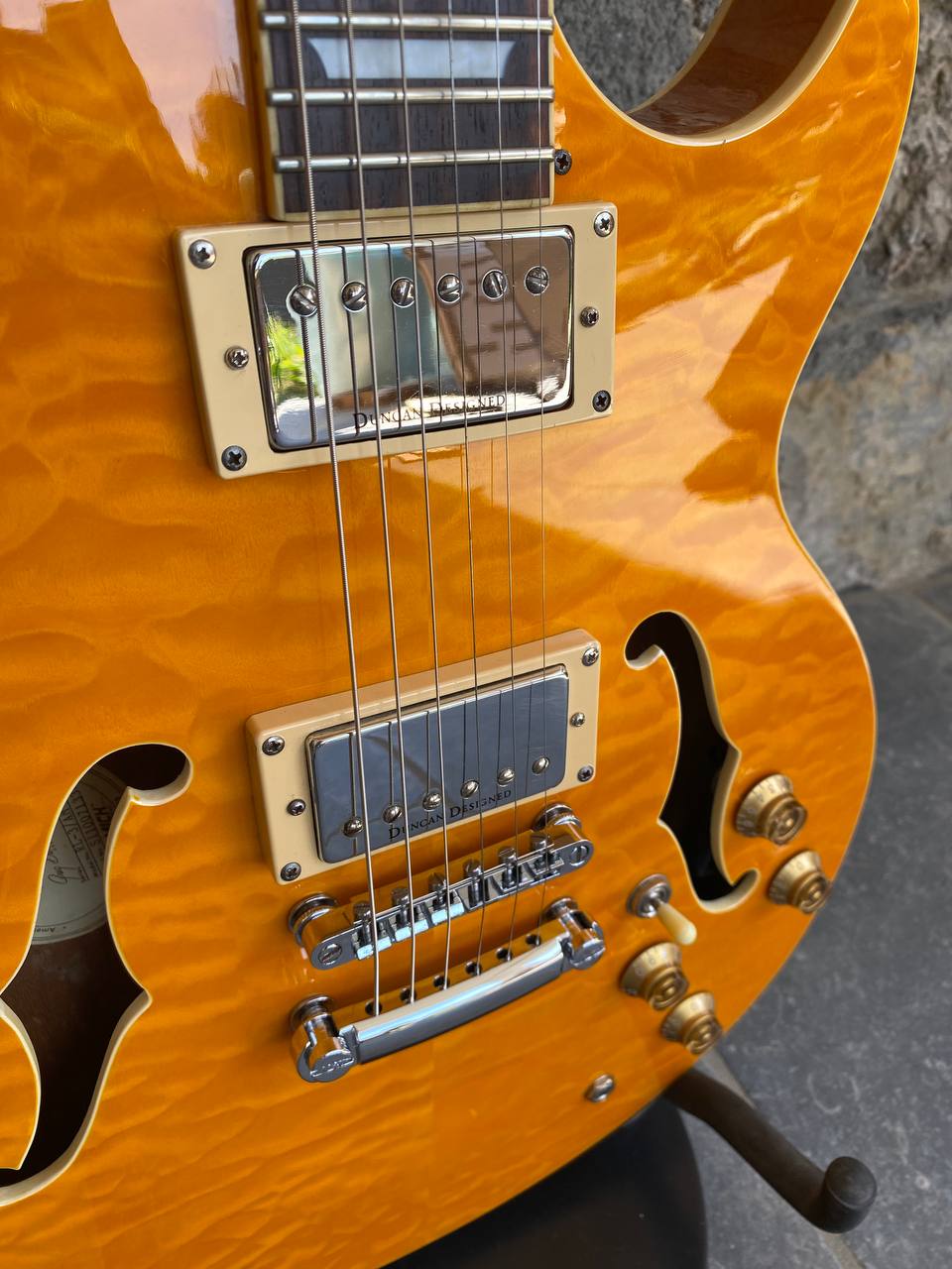 Greg Bennett Royal RL3 - Orange Quilted Maple Top, Mahogany Body & Neck, Excellent Condition + Video Demo