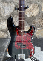2009 Fender Highway One Precision Bass - Black Nitrocellulose Finish w/ Tortoise & Original White Pickguards