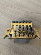 Vintage Schaller Floyd Rose Tremolo Bridge — Gold Finish, US Patent Engraved, Incomplete (For Parts / Repair)