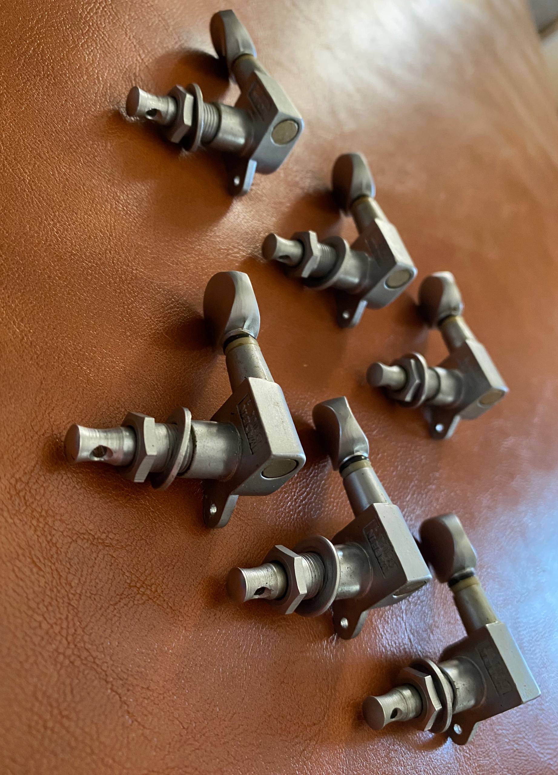 Set of 6-In-Line Tuning Machines - Satin Chrome  Brushed Silver Finish