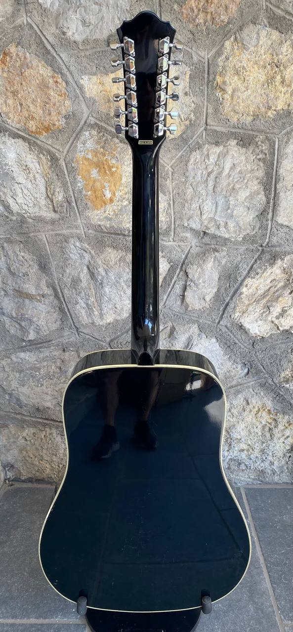 Vintage Ibanez F302BK 12-String Acoustic Guitar (Black) — Made in Japan, Butterfly Pickguard, Original Hard Case + Video Demo