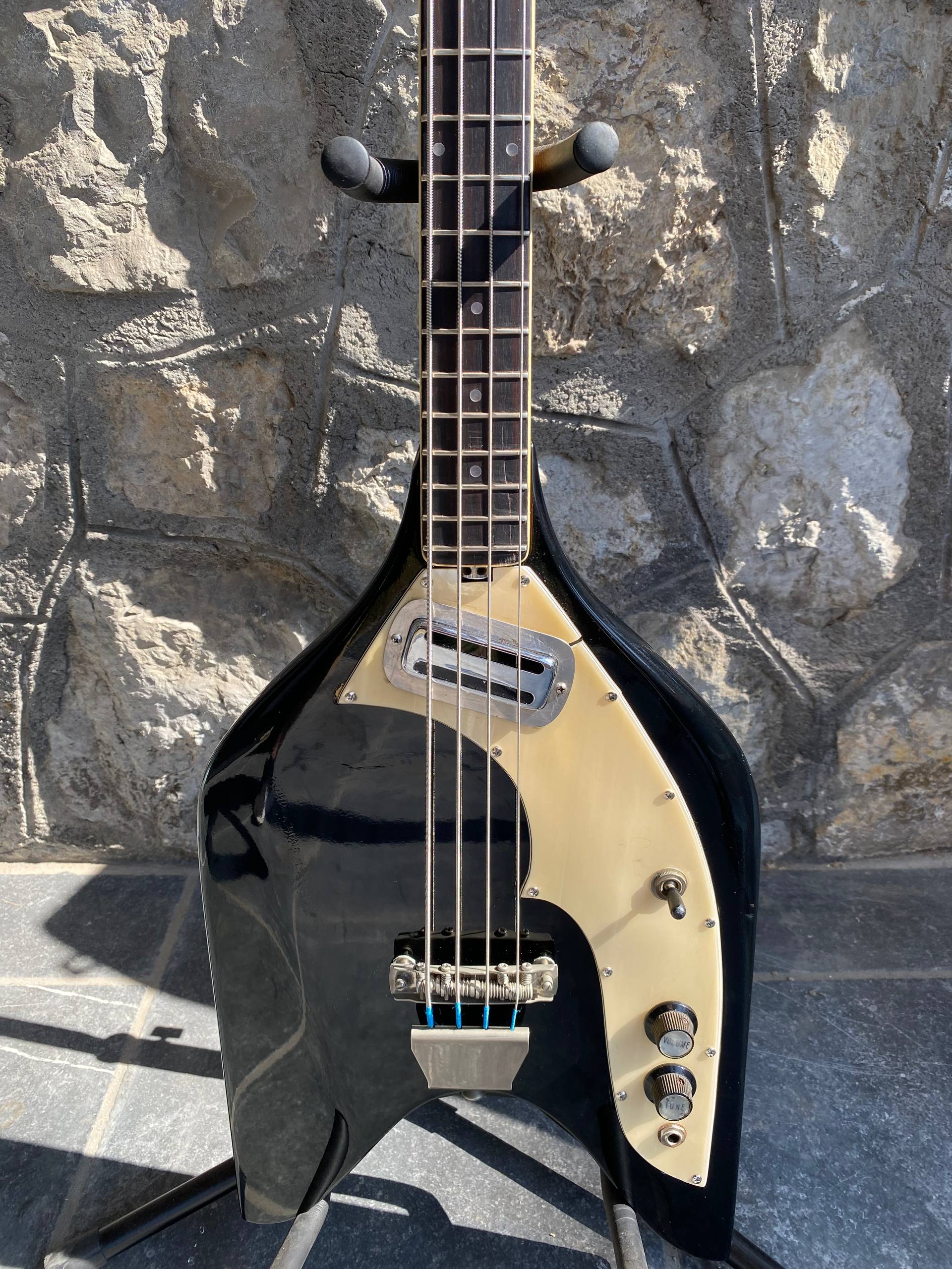 Rare Vintage 1960s Eko Rokes Arrow Bass - Black - Made in Italy