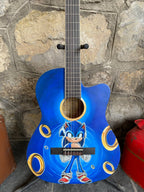 Custom Hand-Painted Classical Guitar – “Sonic” Design, Cutaway Model with 3-Band Preamp