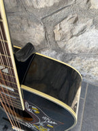 Vintage Ibanez F302BK 12-String Acoustic Guitar (Black) — Made in Japan, Butterfly Pickguard, Original Hard Case + Video Demo