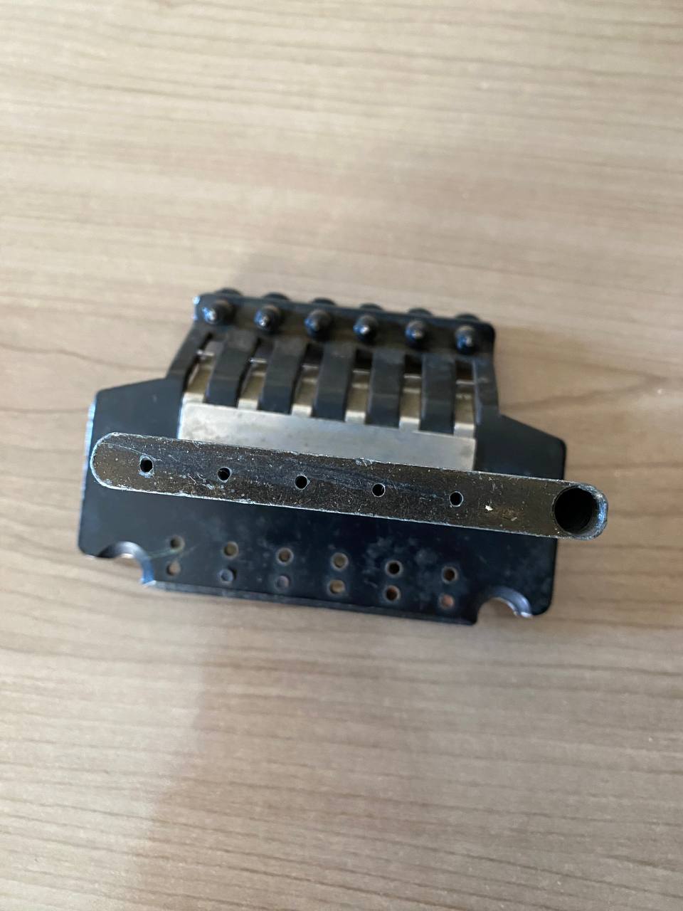 Vintage Washburn Licensed Floyd Rose Tremolo Bridge — Black, Takeuchi Made in Japan, Incomplete (For Parts / Repair)