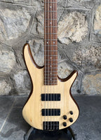 Ibanez Soundgear GSR205B Active 5-String Bass (Indonesia) — Custom Natural Wood Top Finish, 9V Battery EQ + Video Demo