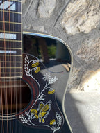Vintage Ibanez F302BK 12-String Acoustic Guitar (Black) — Made in Japan, Butterfly Pickguard, Original Hard Case + Video Demo