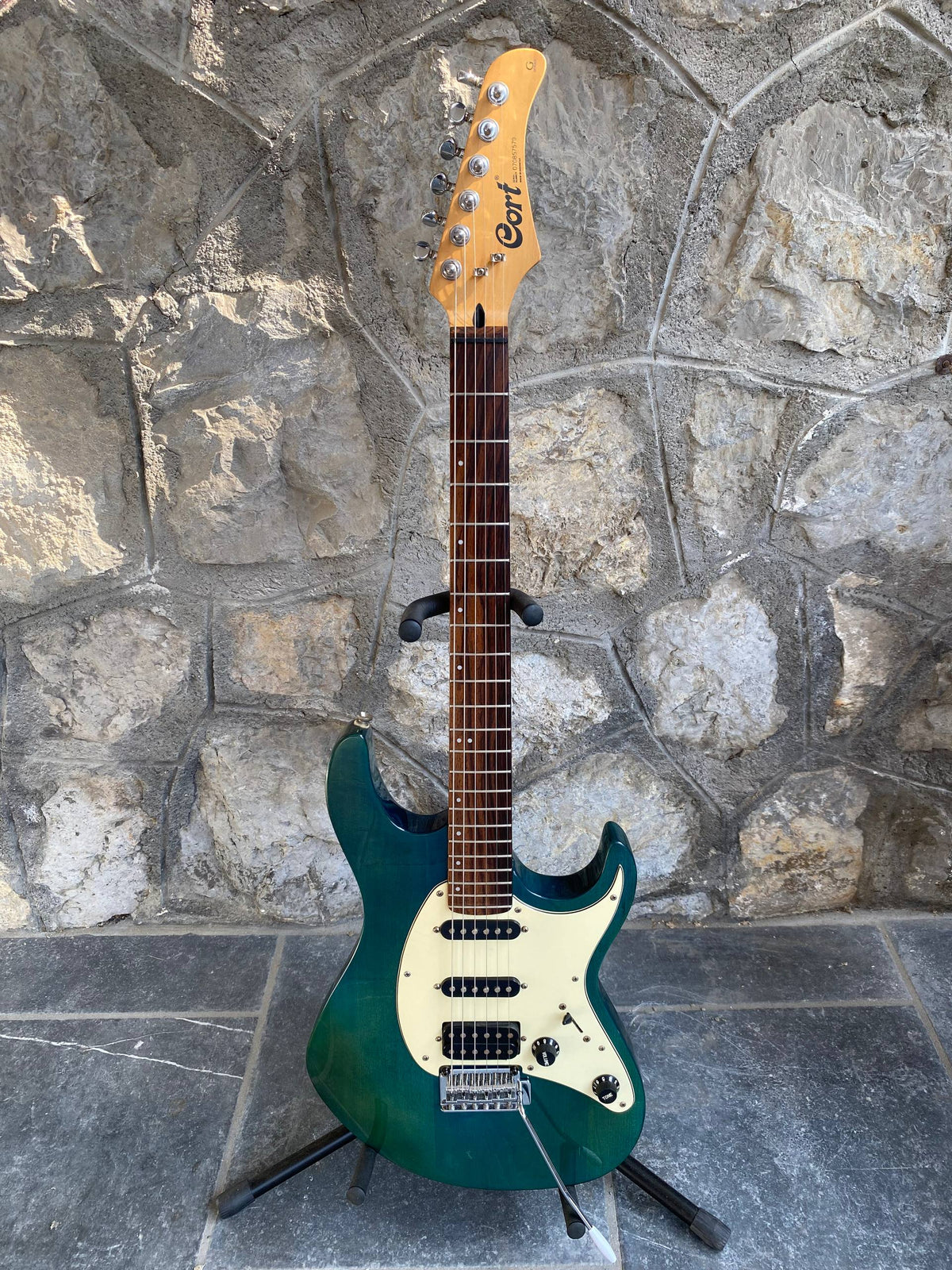 Vintage 1990s Cort G-Series HSS Electric Guitar - Green - Made in Indonesia