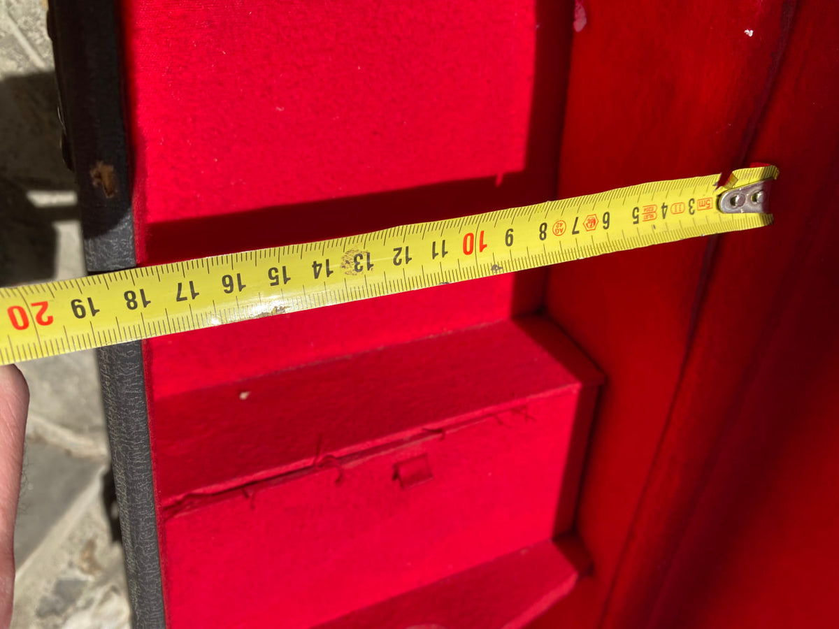 Vintage 1960s Made in Italy 3/4 Classical Guitar Hard Case — Red Velvet Interior, Accessory Compartment