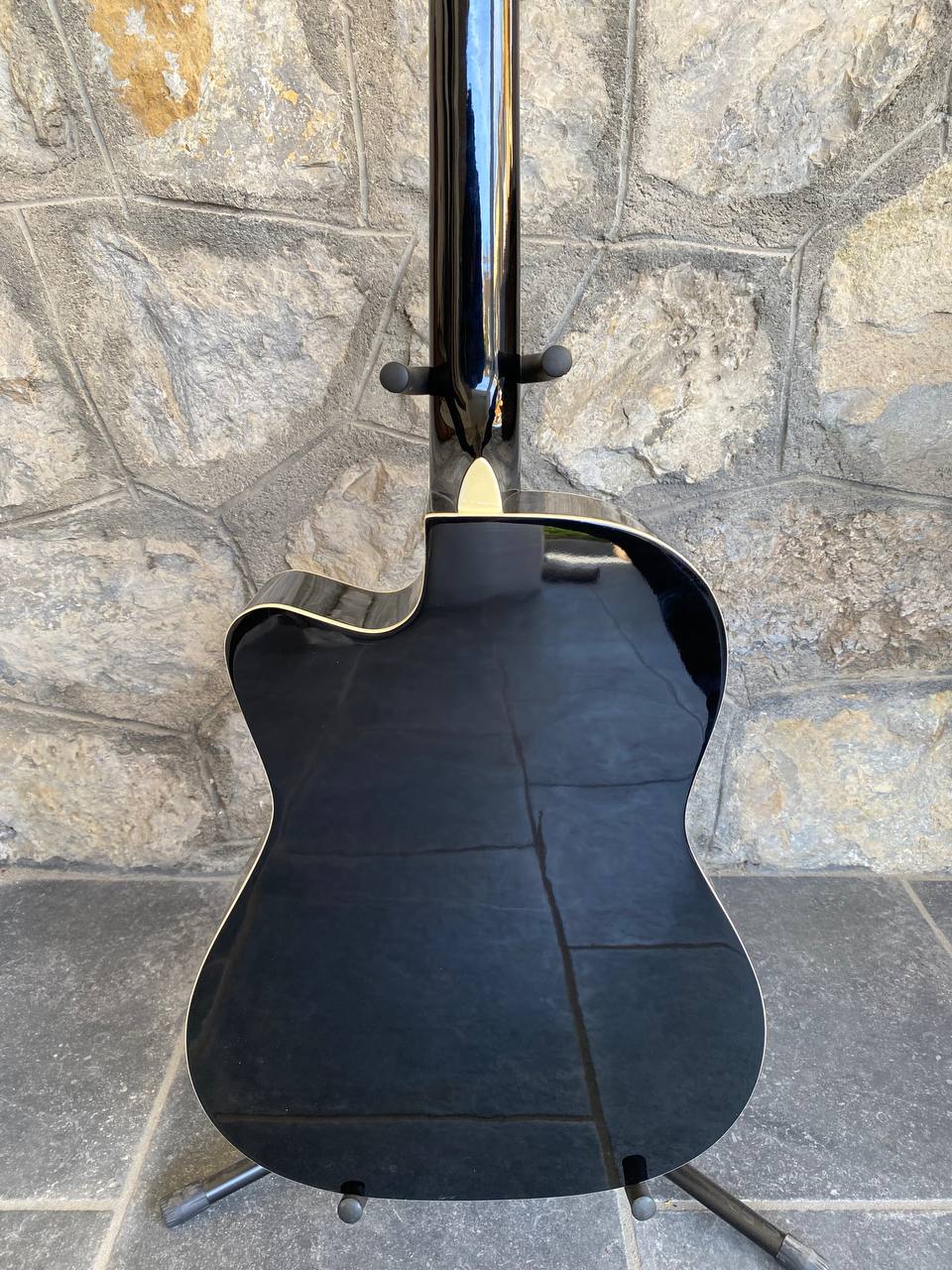 Hand-Painted Acoustic-Electric Classical Guitar "Batman & Joker" by Roberta Perrotta