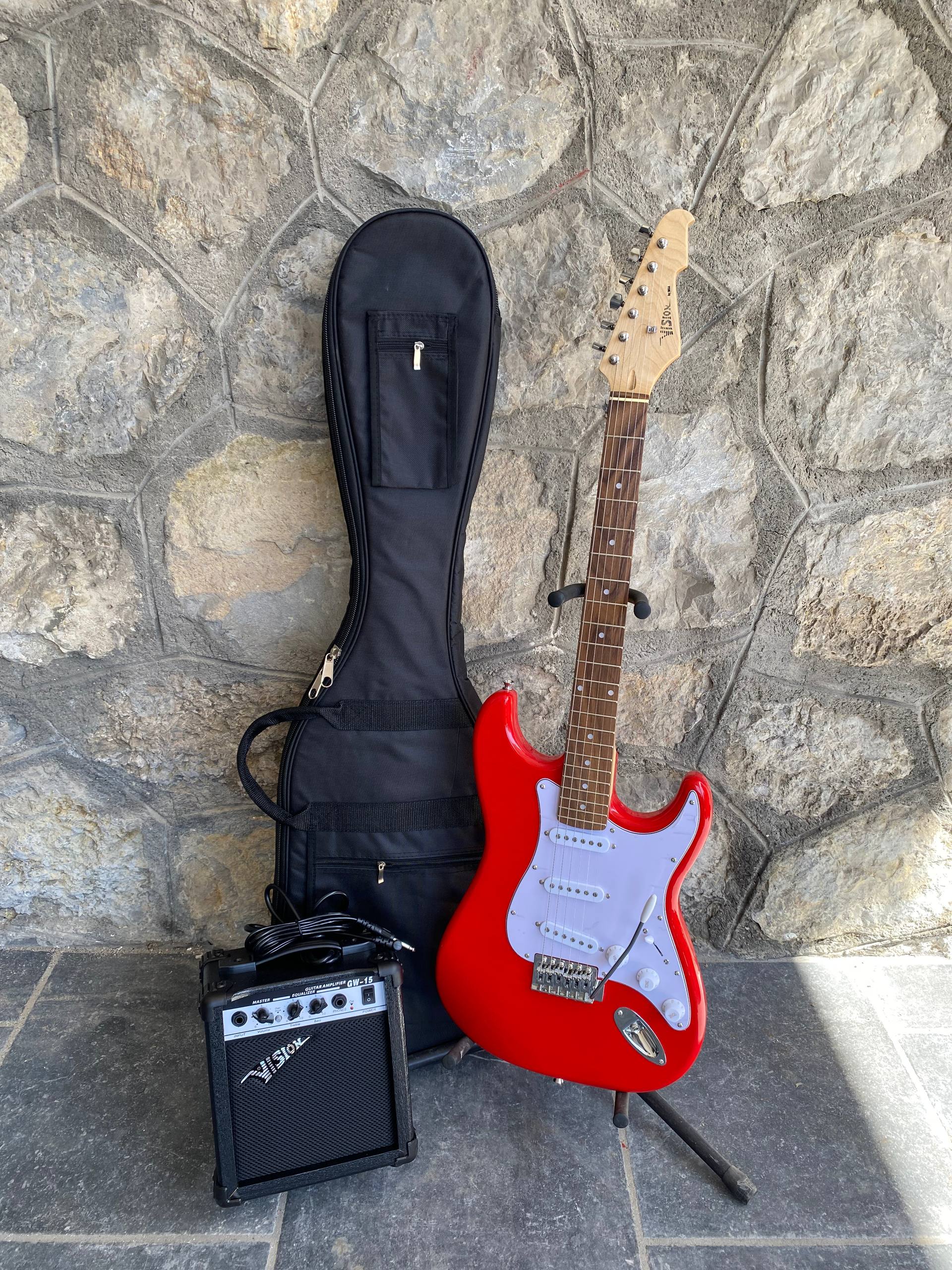 Vision Stratocaster ST5 Electric Guitar Starter Kit - Red - NEW