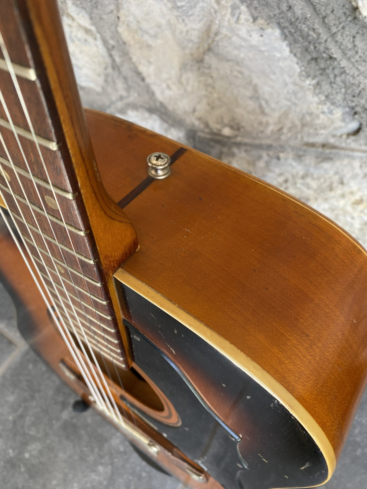 Vintage 1960s Framus Texan Acoustic Guitar — Sunburst Finish, Neck Plate Serial Number, Replaced Back + Video Demo