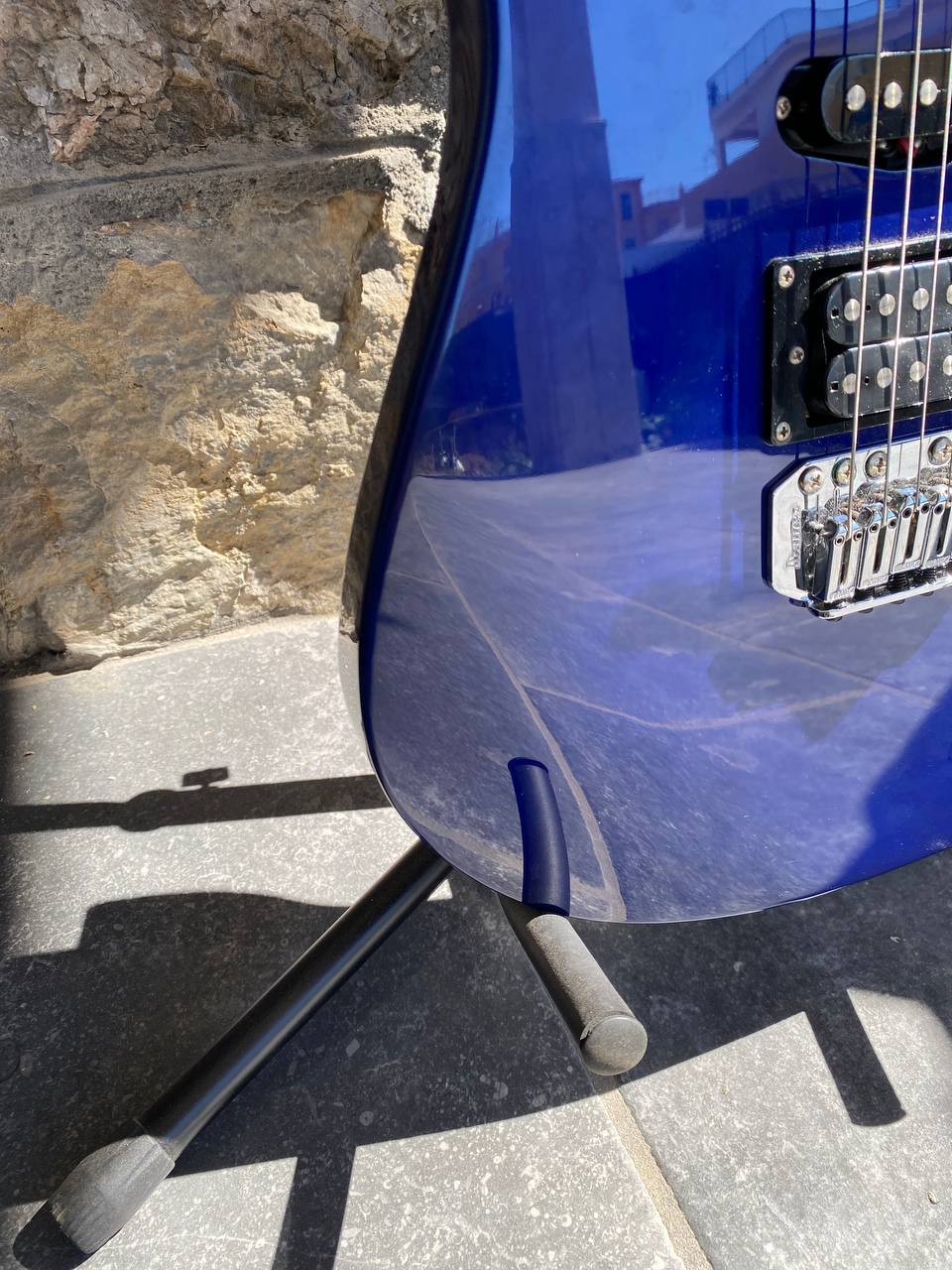 Ibanez Gio Electric Guitar - Metallic Blue - HSH Configuration - Shark Tooth Inlays