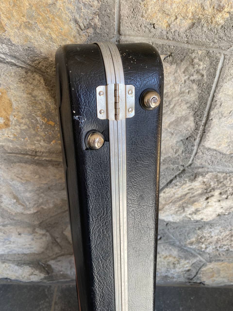 Vintage 1990s Fender American Standard Stratocaster Molded Hardshell Case — Red Logo, Black Interior