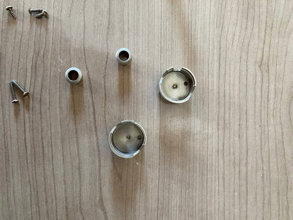 Vintage Hofner Tulip Tuners (Set of 5) — Pearl Buttons, Chrome Back Covers & Screws Included