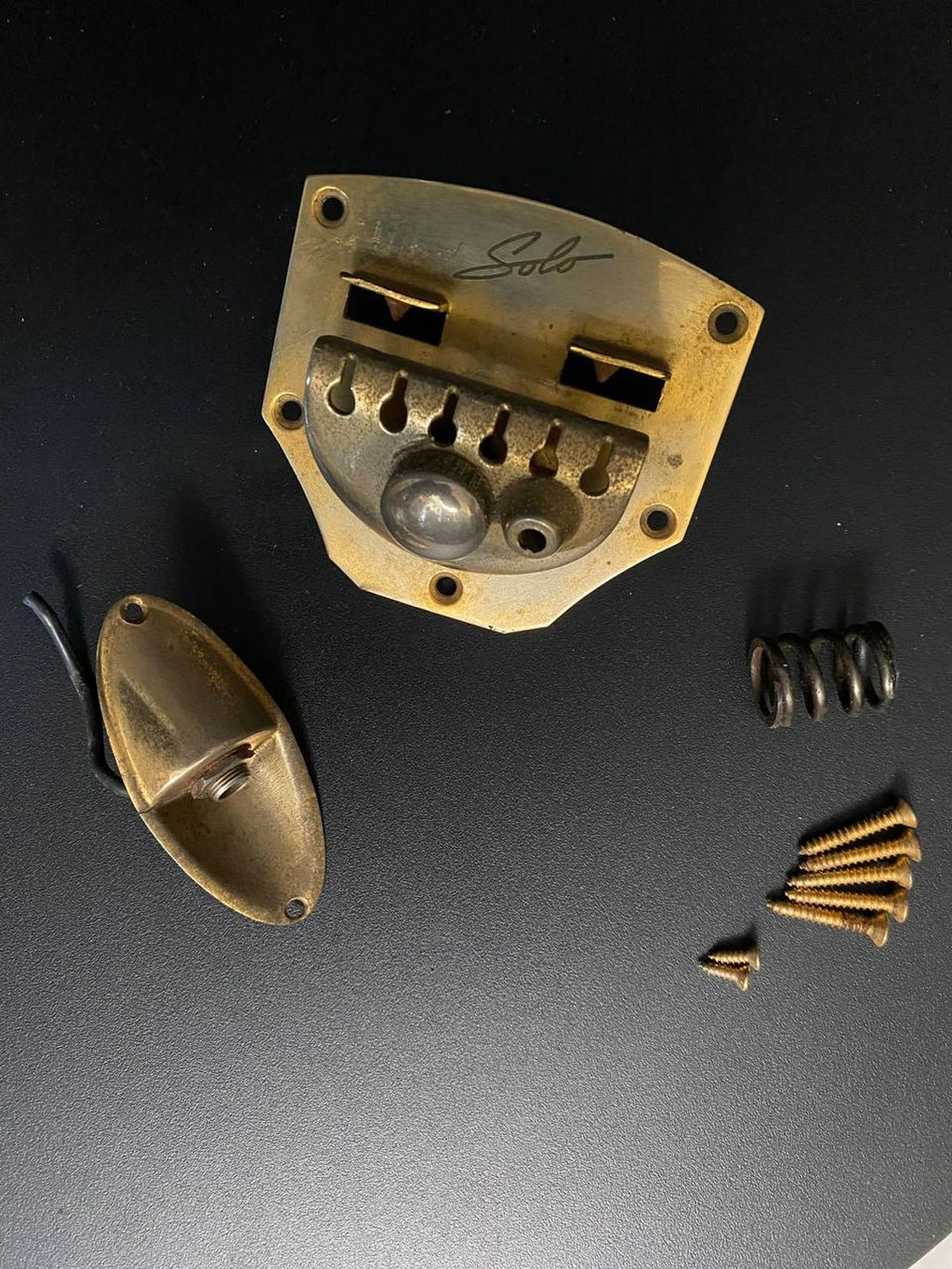 Vintage Made in Italy Tailpiece for Eko Artiston Solo guitars Gold hardware