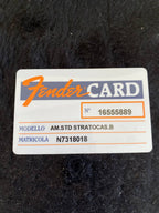1997 Fender American Standard Stratocaster - Black Maple Neck - w/ Original Red Logo Case & Fender Card — image 25
